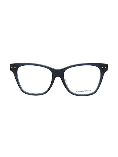 Shop Bottega Veneta Women's Novelty 53mm Square Optical Glasses In Blue