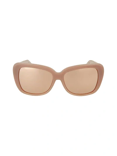 Shop Linda Farrow Novelty 57mm Square Sunglasses In Dusky Rose