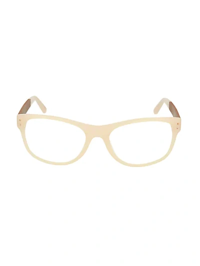 Shop Linda Farrow 55mm Round Optical Glasses In Milky Pink