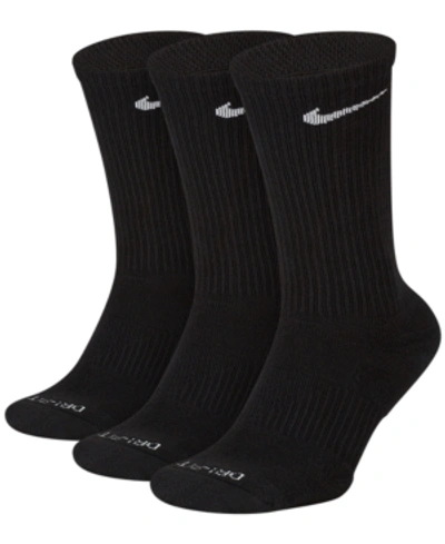 Shop Nike Unisex Everyday Plus Cushioned Training Crew Socks 3 Pairs In Black