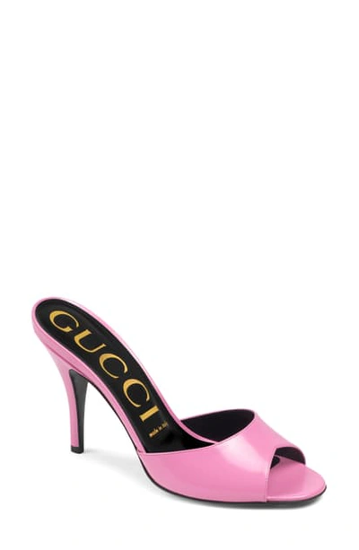 Shop Gucci Scarlet Slip-on Sandal In Pink Plexi