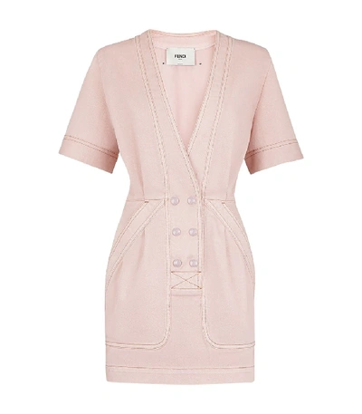 Shop Fendi Rosewood Pink Denim Dress