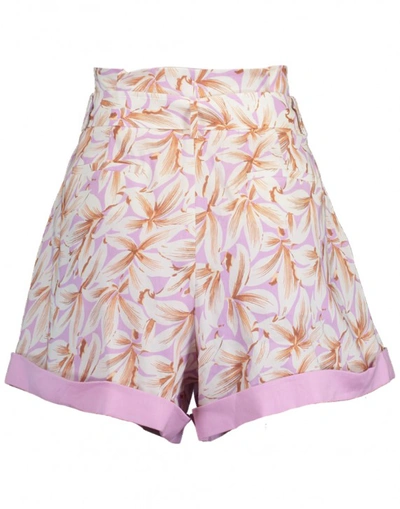 Shop Jonathan Simkhai Lillian Floral Linen Shorts In Lilac