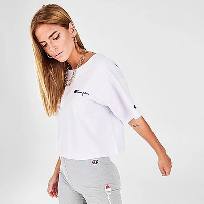 Shop Champion Women's Crop T-shirt In Purple