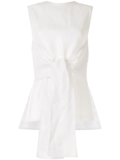 Shop Bambah Tie Front Tunic In White