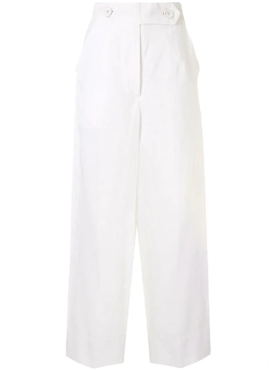 Shop Bambah High-waisted Wide Leg Trousers In White