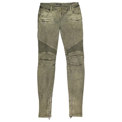 BALMAIN Pre-owned Slim Jeans In Green