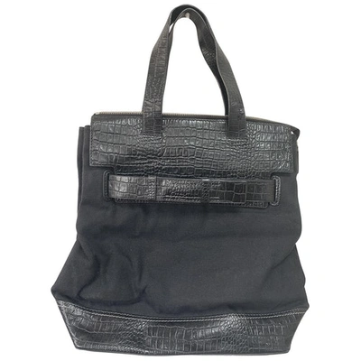 Pre-owned Calvin Klein Leather Weekend Bag In Black