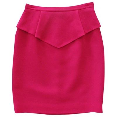 Pre-owned Matthew Williamson Wool Mini Skirt In Pink