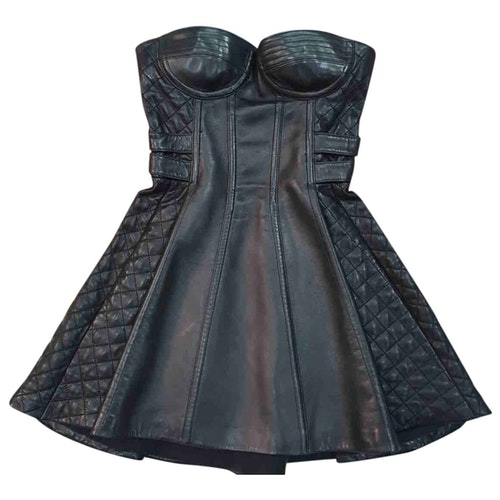 balmain leather dress