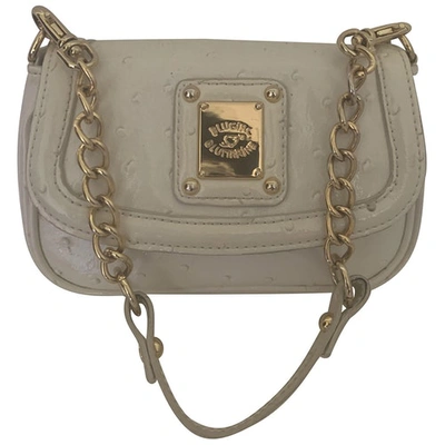 Pre-owned Blumarine Leather Clutch Bag In White