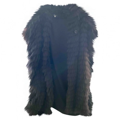 Pre-owned Harrods Black Fox Coat