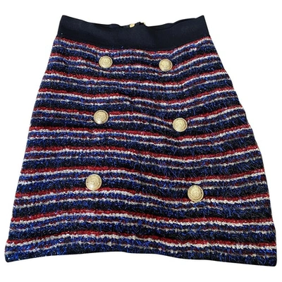 Pre-owned Balmain Metallic Wool Skirt