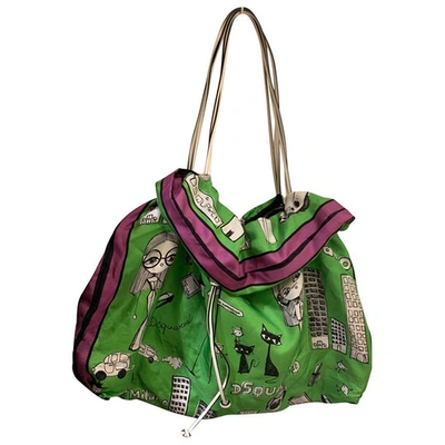 Pre-owned Dsquared2 Silk Tote In Green