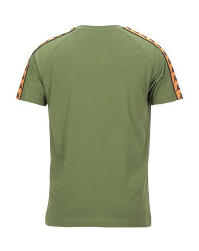 Shop Kappa Man T-shirt Military Green Size Xs Cotton