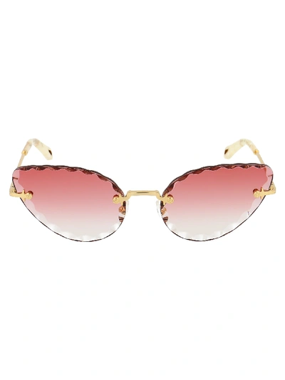 Shop Chloé Sunglasses In Gold/gradient Coral