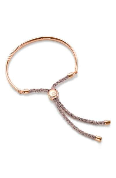 Shop Monica Vinader Engravable 'fiji' Friendship Bracelet In Rose Gold/ Rose