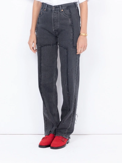 Shop Vetements X Levi's Frayed Denim Jeans