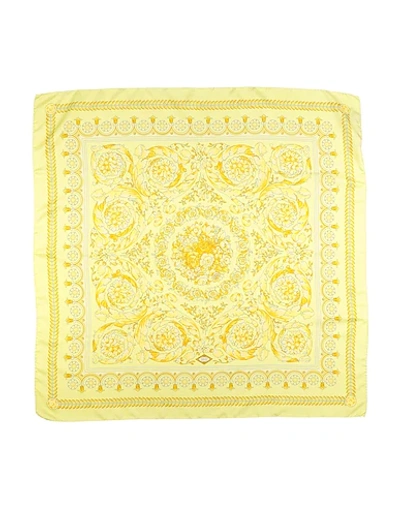 Shop Versace Square Scarf In Light Yellow
