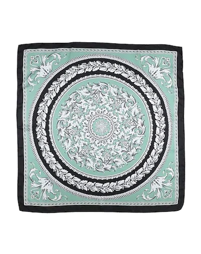 Shop Versace Square Scarf In Light Green