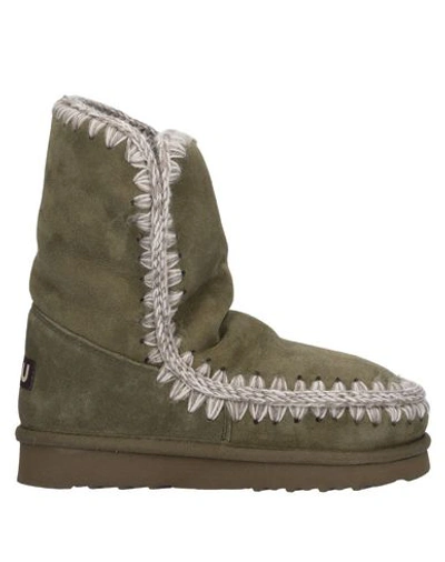 Shop Mou Ankle Boot In Military Green