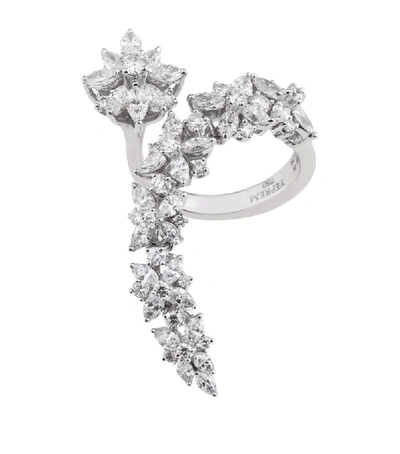 Shop Yeprem White Gold And Diamond Y-not Wreath Ring