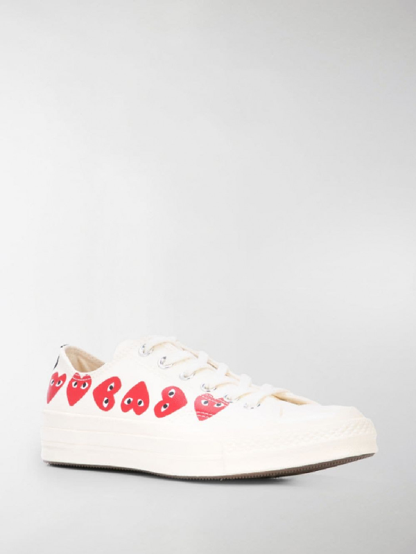 white low top converse with heart