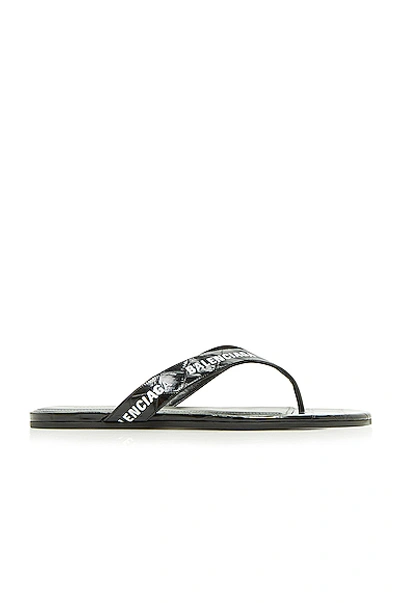 Shop Balenciaga Round Thong Sandals In Black & White