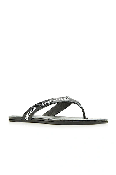 Shop Balenciaga Round Thong Sandals In Black & White