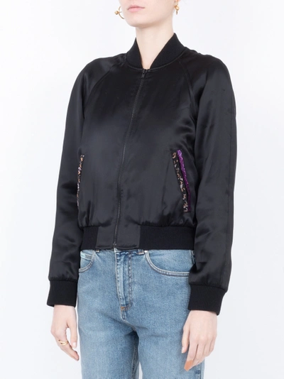 Shop Saint Laurent Zipped Bomber Jacket