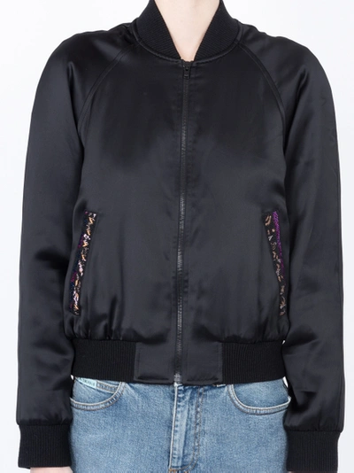 Shop Saint Laurent Zipped Bomber Jacket