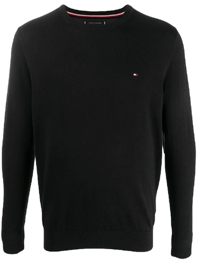Shop Tommy Hilfiger Logo Pacth Jumper In Black