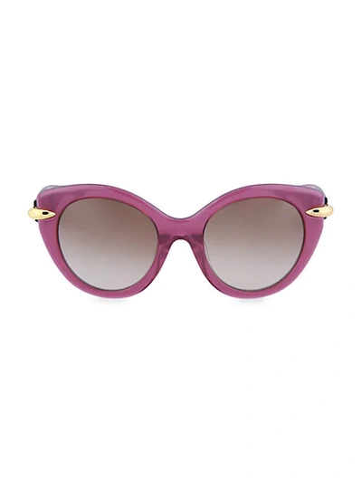 Shop Pomellato 52mm Rounded Cat Eye Sunglasses In Violet