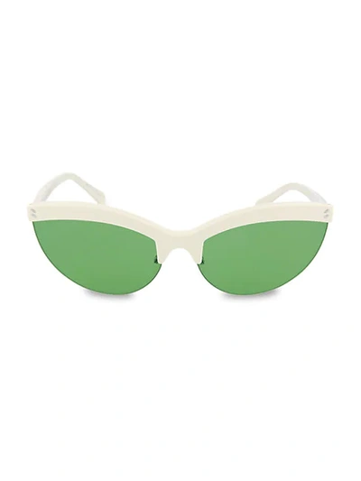 Shop Stella Mccartney 61mm Cat Eye Sunglasses In White Green
