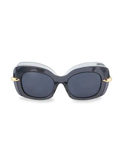 Shop Pomellato 50mm Squared Cat Eye Sunglasses In Grey