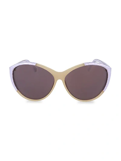 Shop Linda Farrow Novelty 63mm Cat Eye Sunglasses In Purple