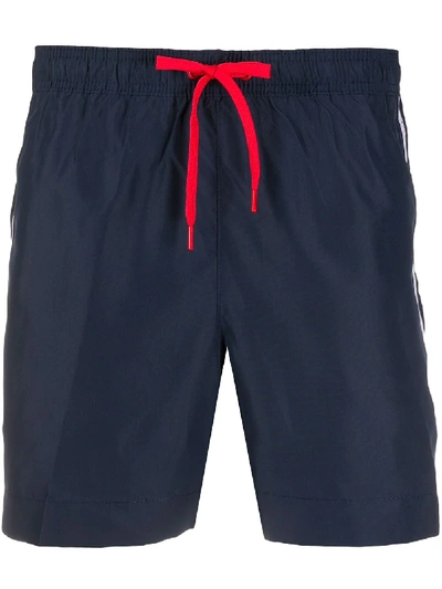 Shop Tommy Hilfiger Logo Swim Shorts In Blue