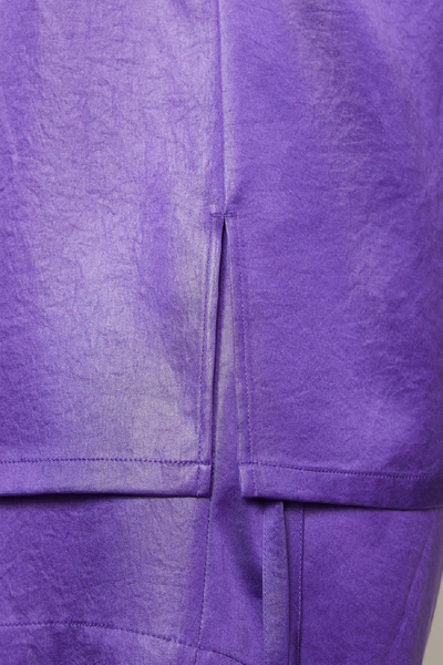缎面保龄球衬衫 电紫色