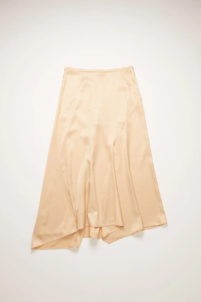 Shop Acne Studios Bias-cut Satin Skirt Pale Orange