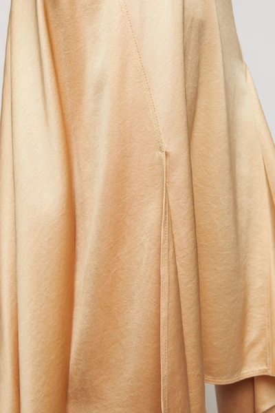Shop Acne Studios Bias-cut Satin Skirt Pale Orange