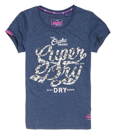 Shop Superdry Osaka Brand Infill T-shirt In Navy