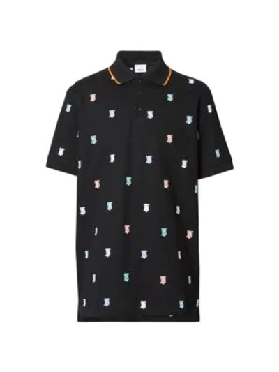 Shop Burberry Melmsley Tb Cotton Polo In Black