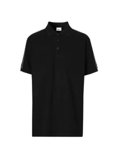 Shop Burberry Stonely Logo Cotton Polo In Black