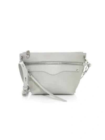 Shop Rebecca Minkoff Hayden Leather Crossbody Bag In Perla