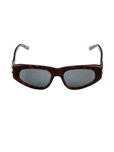 Shop Balenciaga 53mm Rectangular Sunglasses In Avana