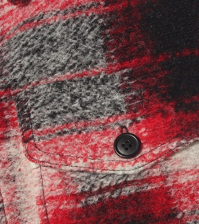 Shop Isabel Marant Étoile Gastoni Checked Wool-blend Jacket In Red