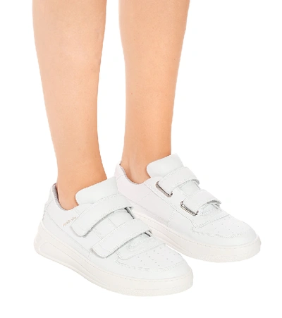 Shop Acne Studios Steffey Leather Sneakers In White