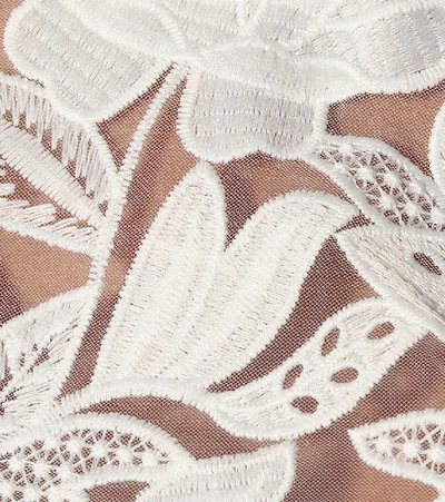 Shop Self-portrait Floral Guipure-lace Blouse In White
