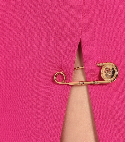 Shop Versace Stretch-twill Miniskirt In Pink