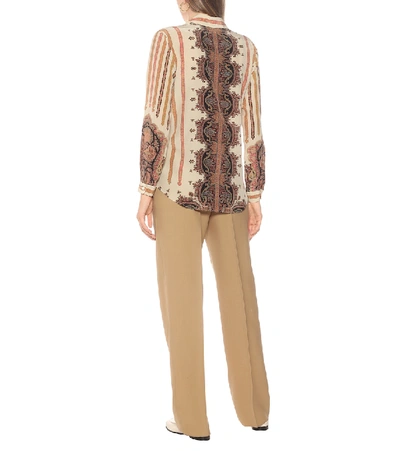 Shop Etro Printed Silk Shirt In Brown